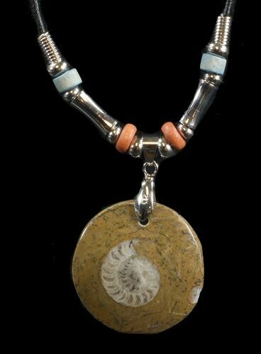 Polished Goniatite Fossil Necklace #43097